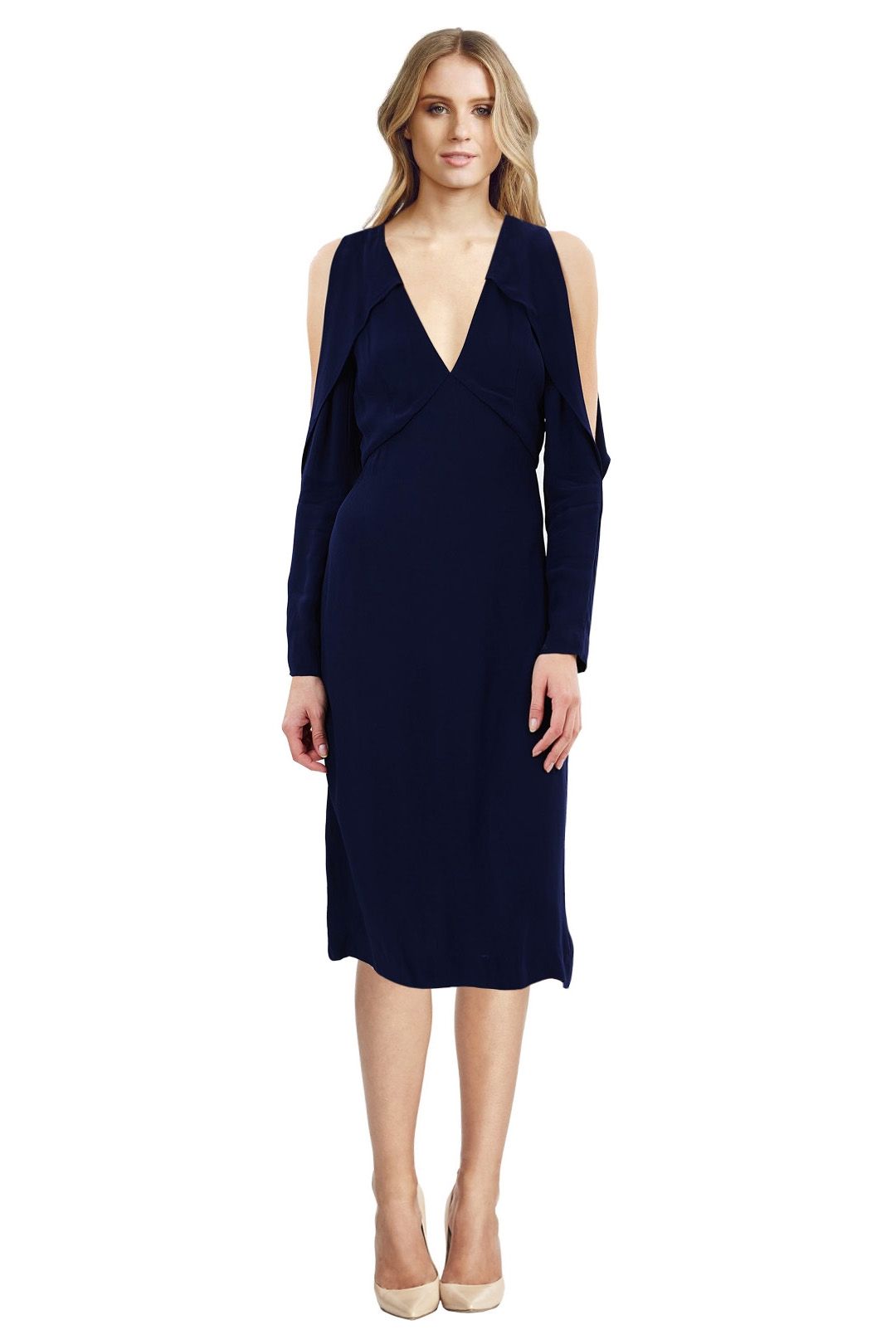 c meo collective blue dress Sky Blue Floral Embroidered Midi Dress - All Dresses main image 1