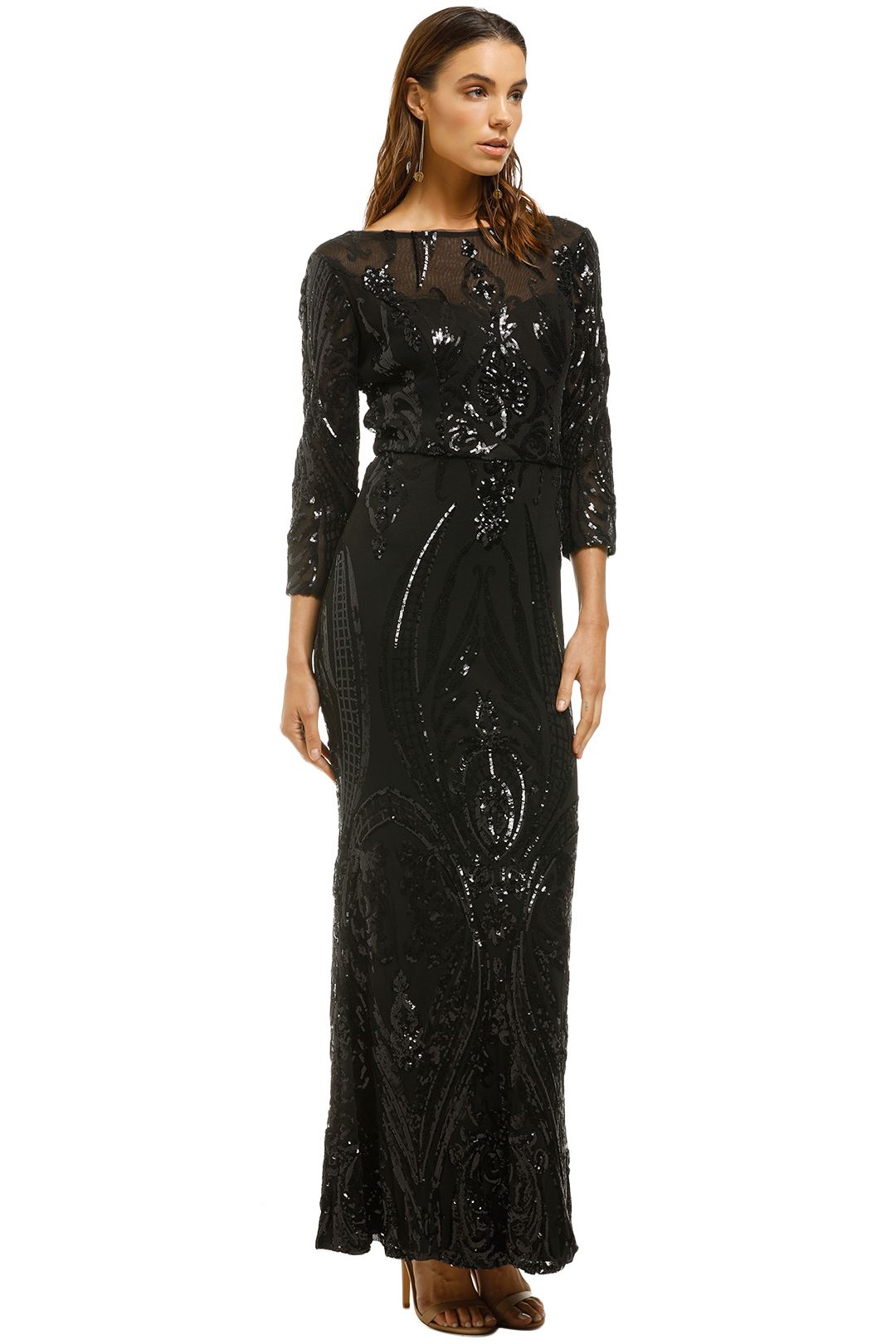 green emerald velvet dress Cachet Long Mother of Bride Dress Formal Evening Gown main image 1