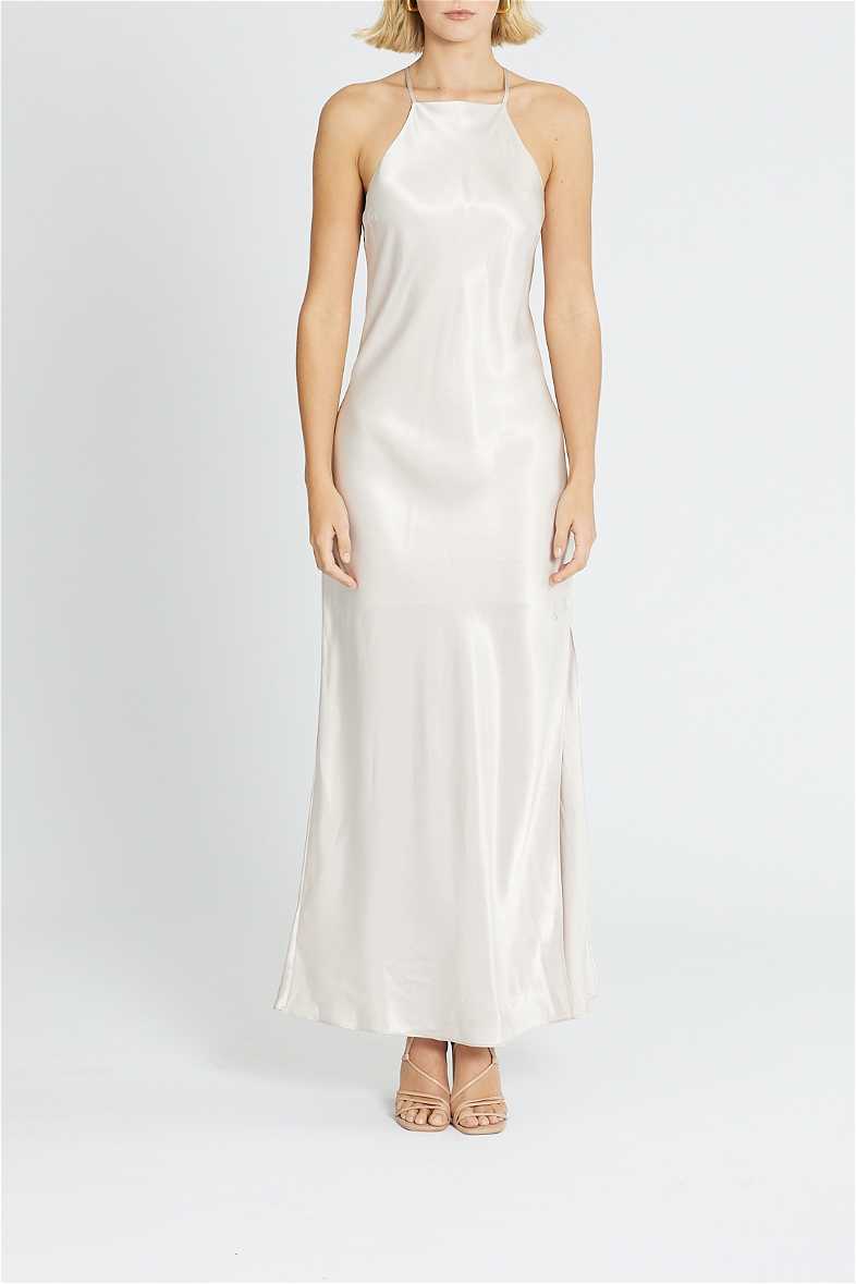 calvin klein viscose satin maxi slip dress Slim Colourblock Maxi Slip Dress