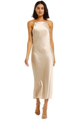 kamea nude satin backless midi dress product info and reviews Kimmie Cream Floral Strapless Midi Dress main image 0