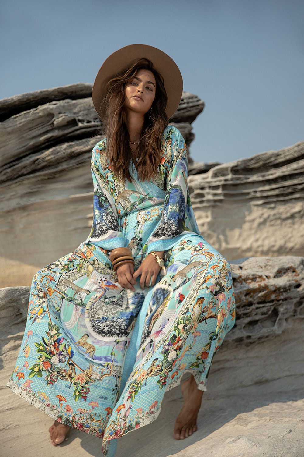 Kimono Wrap Dress in Girl from St Tropez by Camilla for Hire | GlamCorner