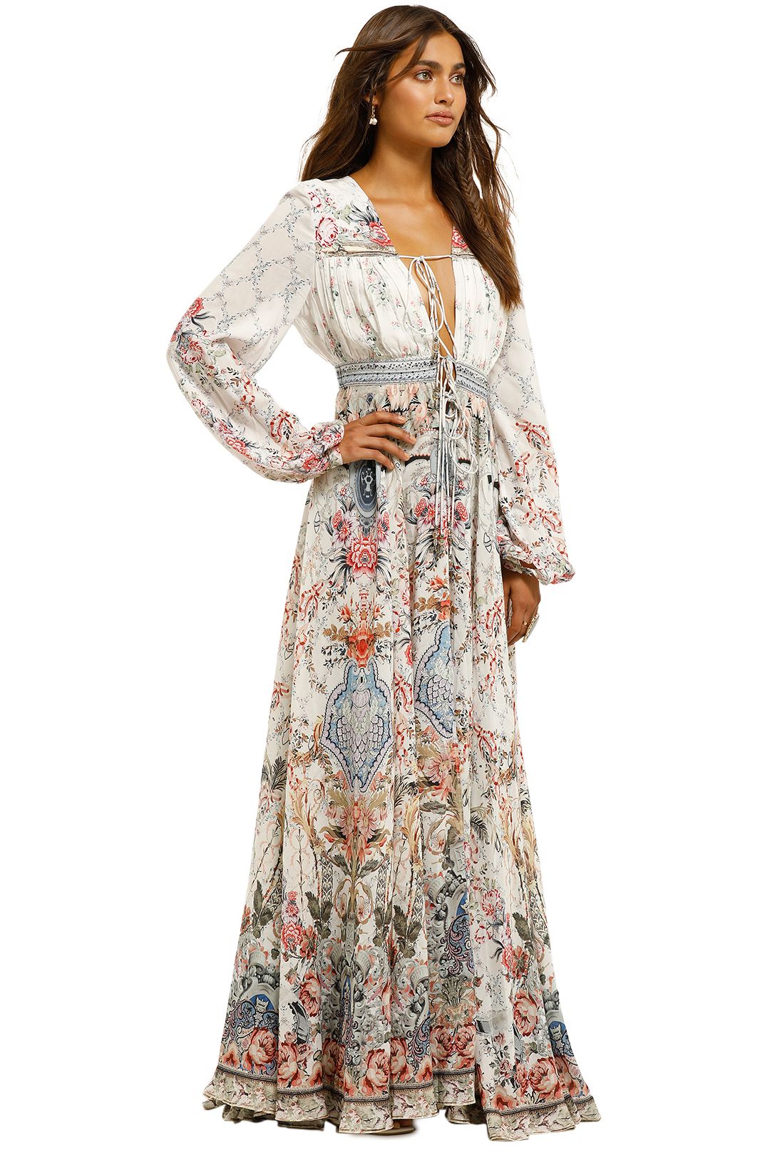 Peasant Dress with Tie Front by Camilla for Hire | GlamCorner