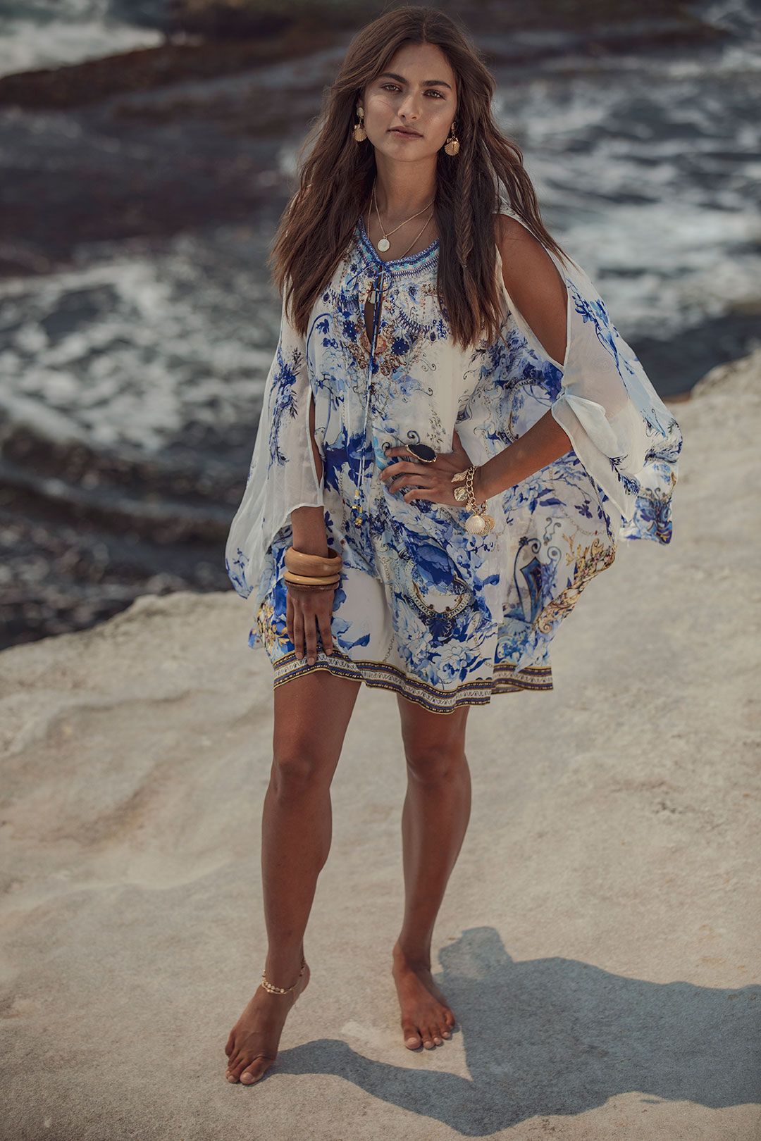 Sheer Layered Dress with Split by Camilla for Hire | GlamCorner