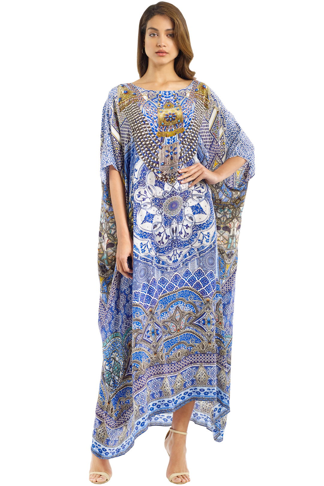 Camilla - Bohemian Princess Kaftan - Blue - Front
