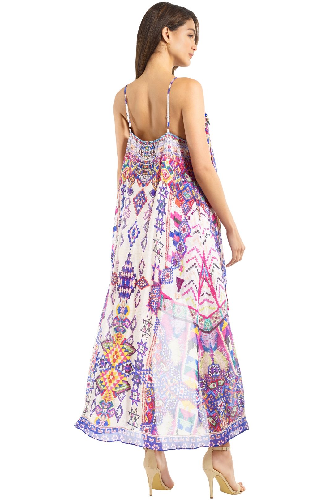 Camilla - Electric Aztec Dress - Purple Pink - Back