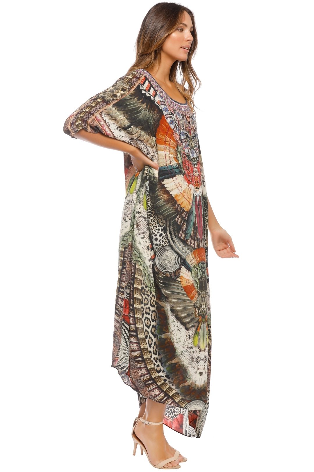 Light My Fire Round Neck Kaftan by Camilla for Rent