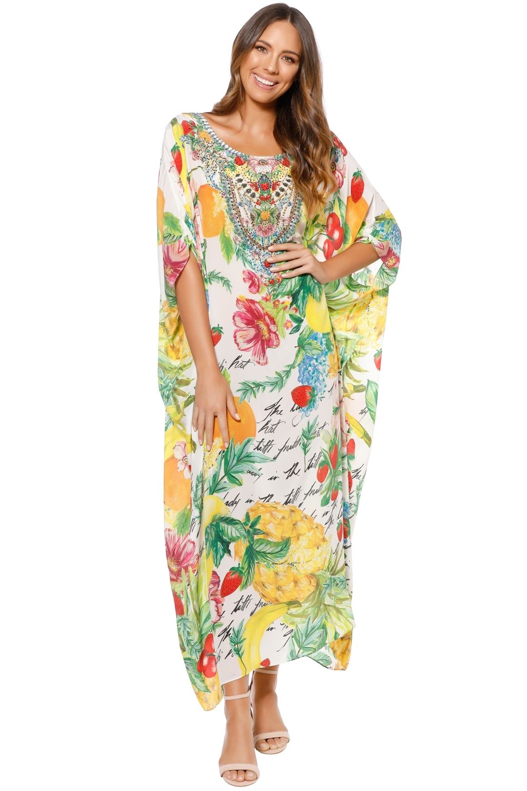 Camilla - There's No Place Like Rio Round Neck Kaftan - Prints - Front