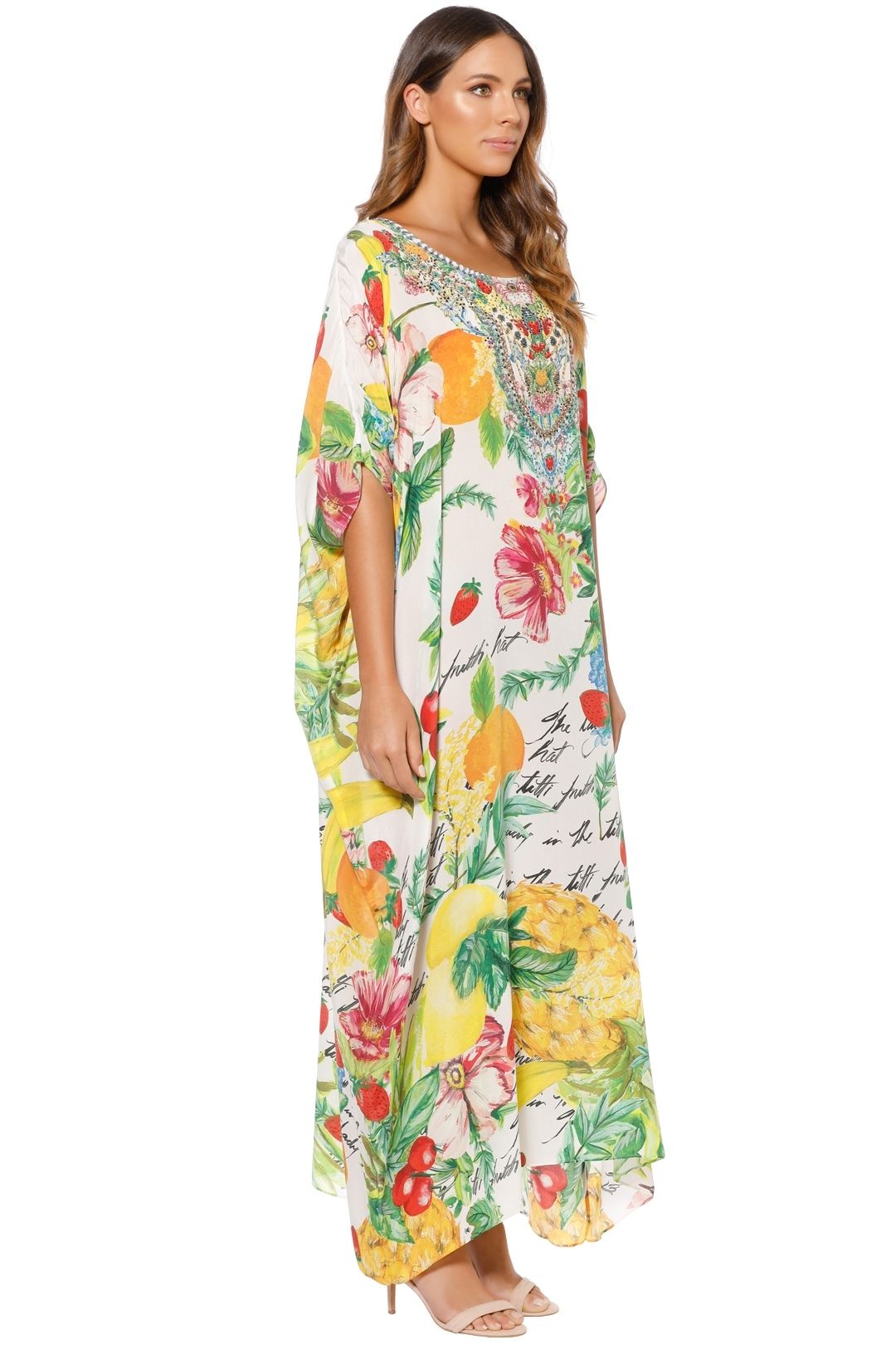 Camilla - There's No Place Like Rio Round Neck Kaftan - Prints - Side