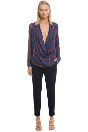 Camilla and Marc - Alaine Top - Navy - Front