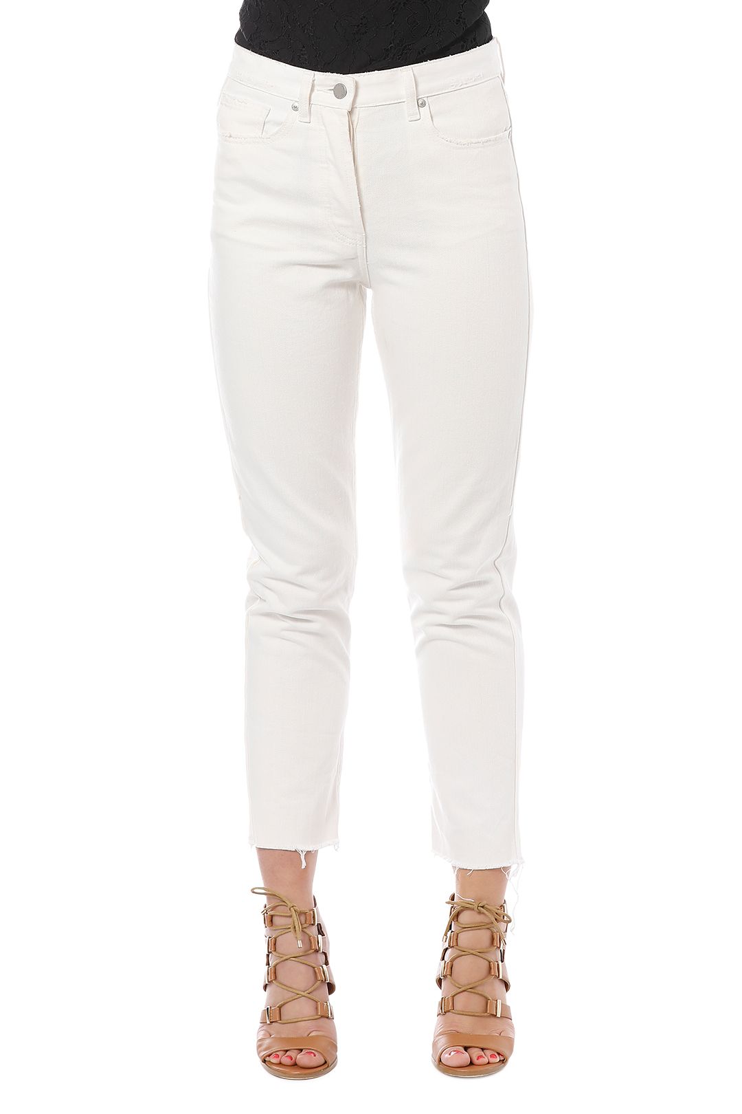 Camilla and Marc - Margot Cropped Straight Leg Jeans - White - Front Crop
