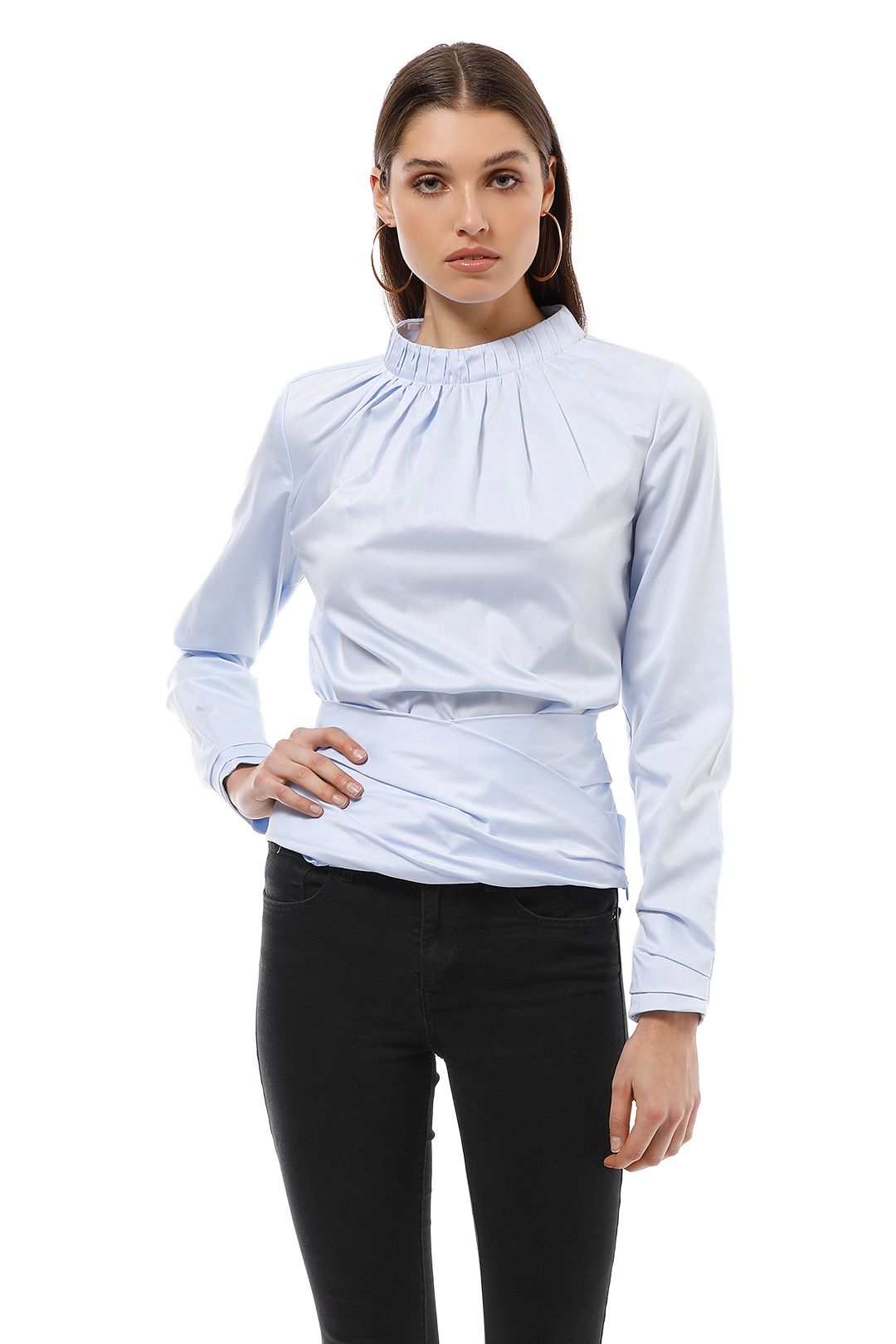Camilla and Marc - Myia Wrap Top - Blue - Front Crop