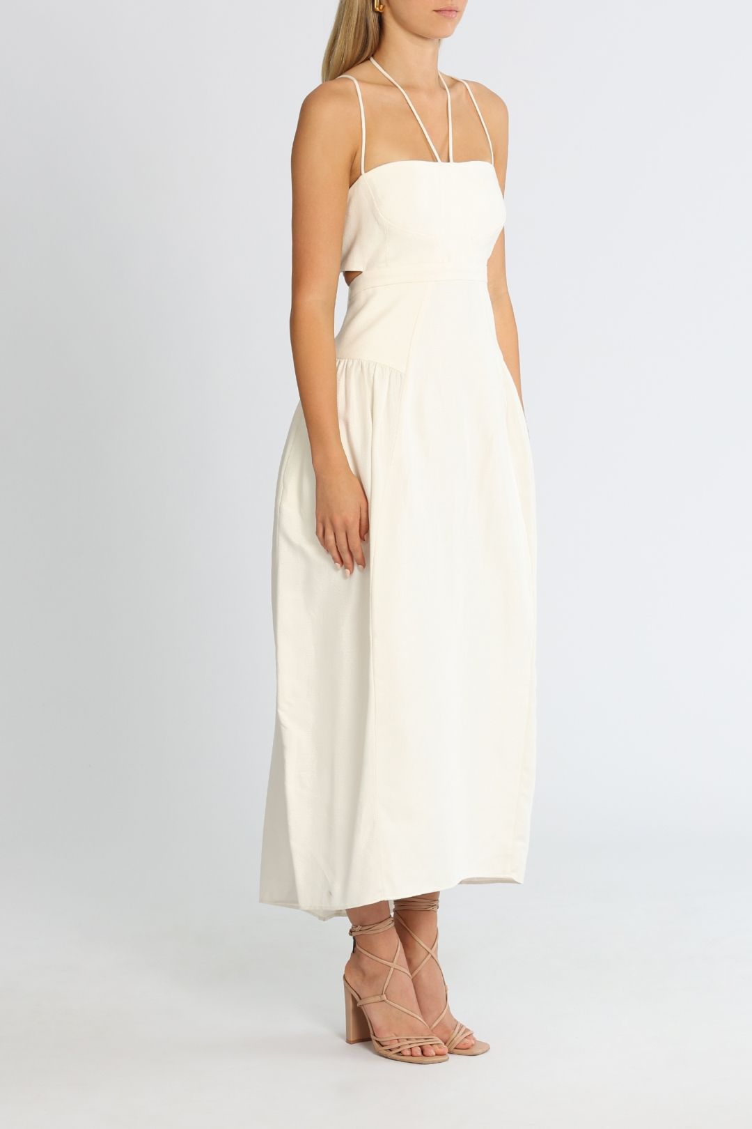 Hire Alina Midi Dress in Cream | Camilla and Marc | GlamCorner