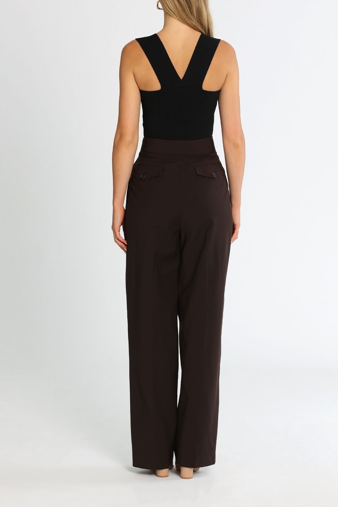 Camilla and Marc Artie Pant Dark Chocolate Back Pockets