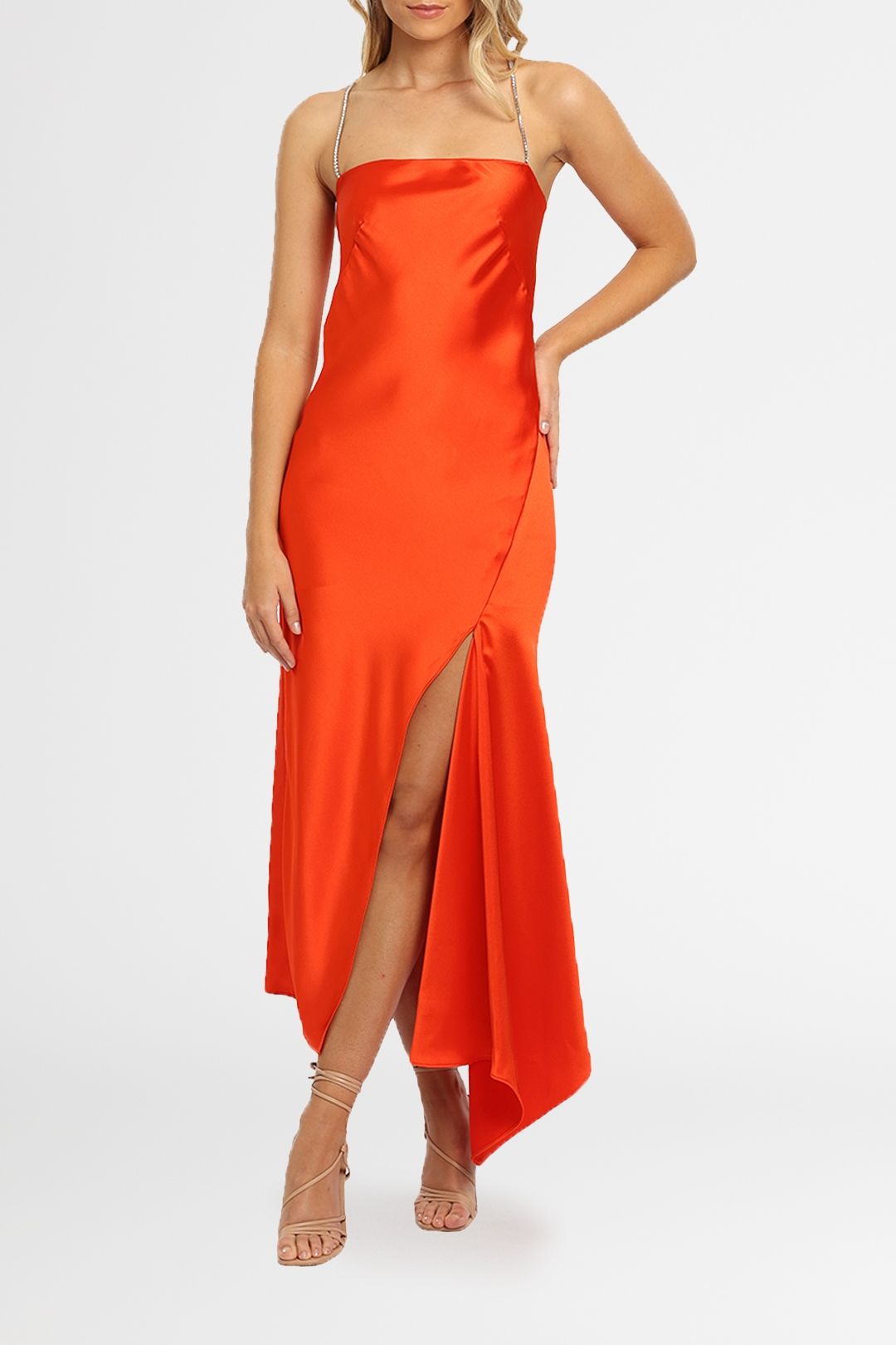 camilla and marc orange dress Camilla And Marc Asterid Print Midi Dress Orange Cotton Silk Size 8 UK