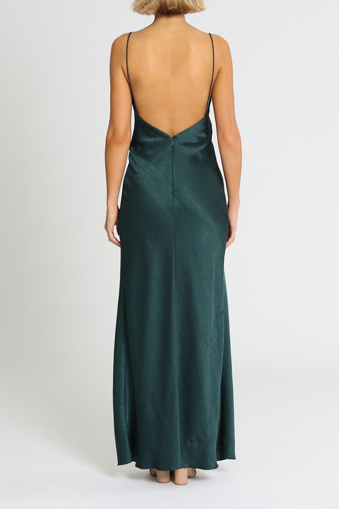 Camilla and Marc Bowery Slip Dress Fitzgerald Green Open Back