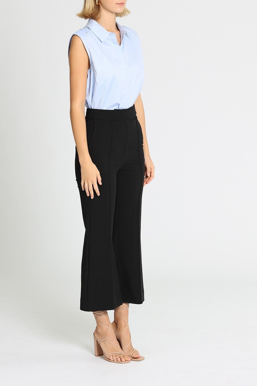 Camilla and Marc Cantor Cropped Pant Black Flared Leg