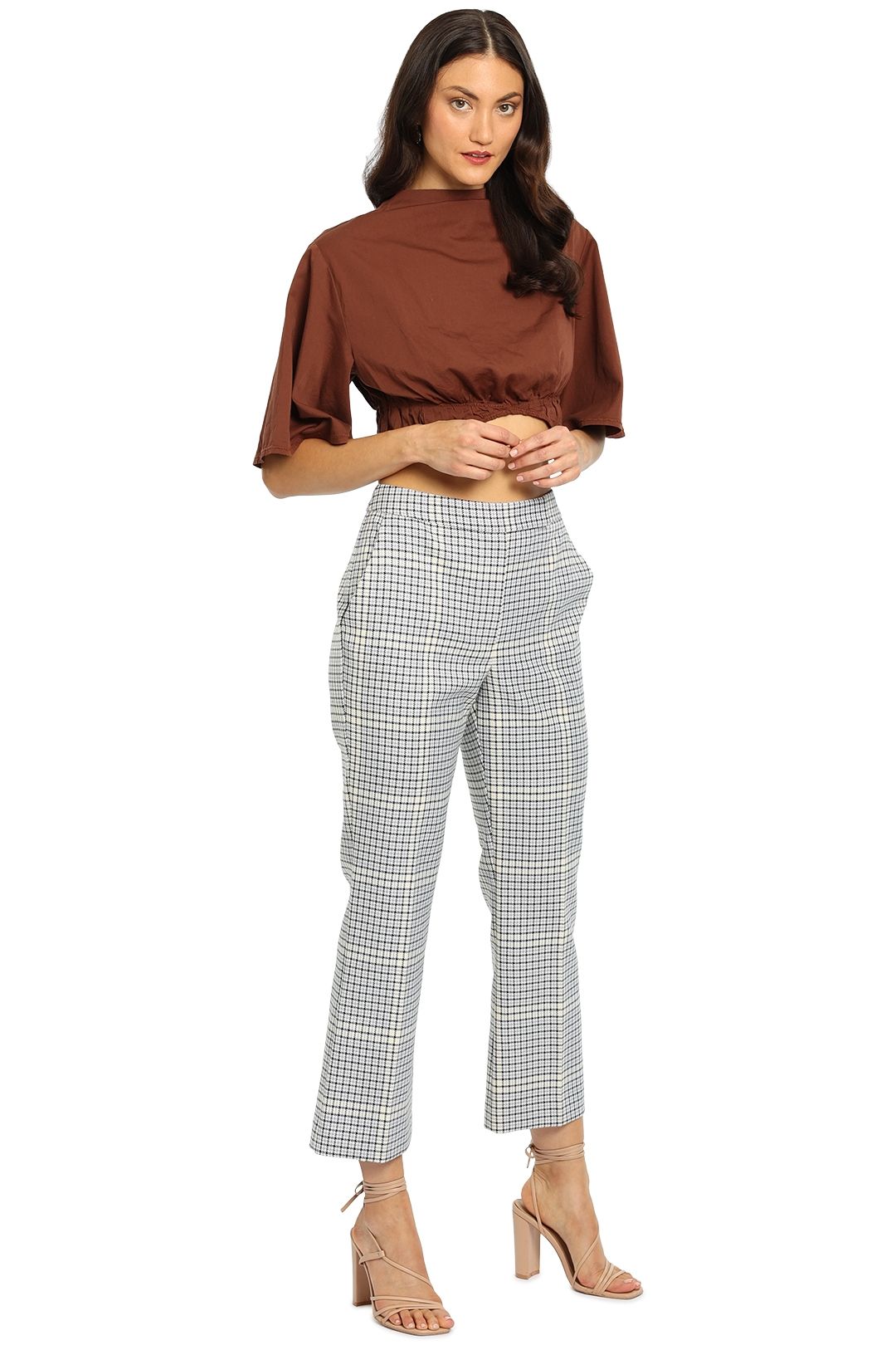 Camilla and Marc Duvall Pant Grey Check Cropped