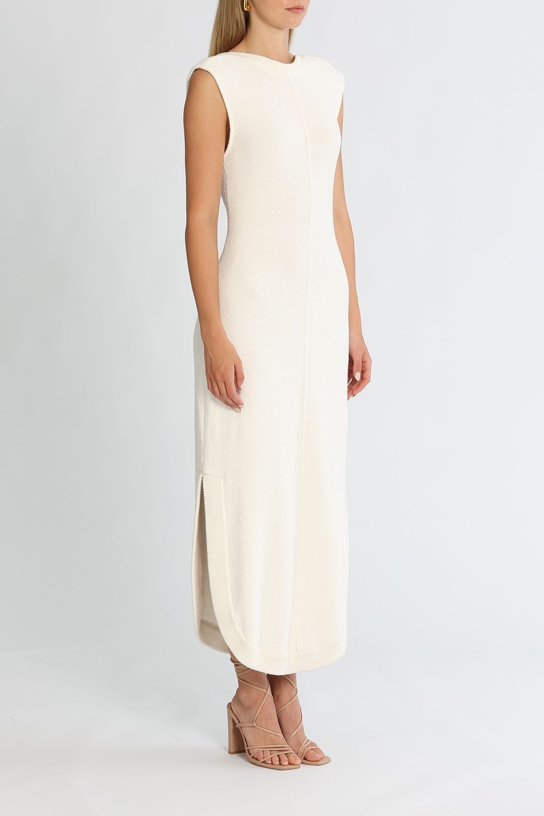 Camilla and Marc Ellington Knit Dress Ivory Side Split