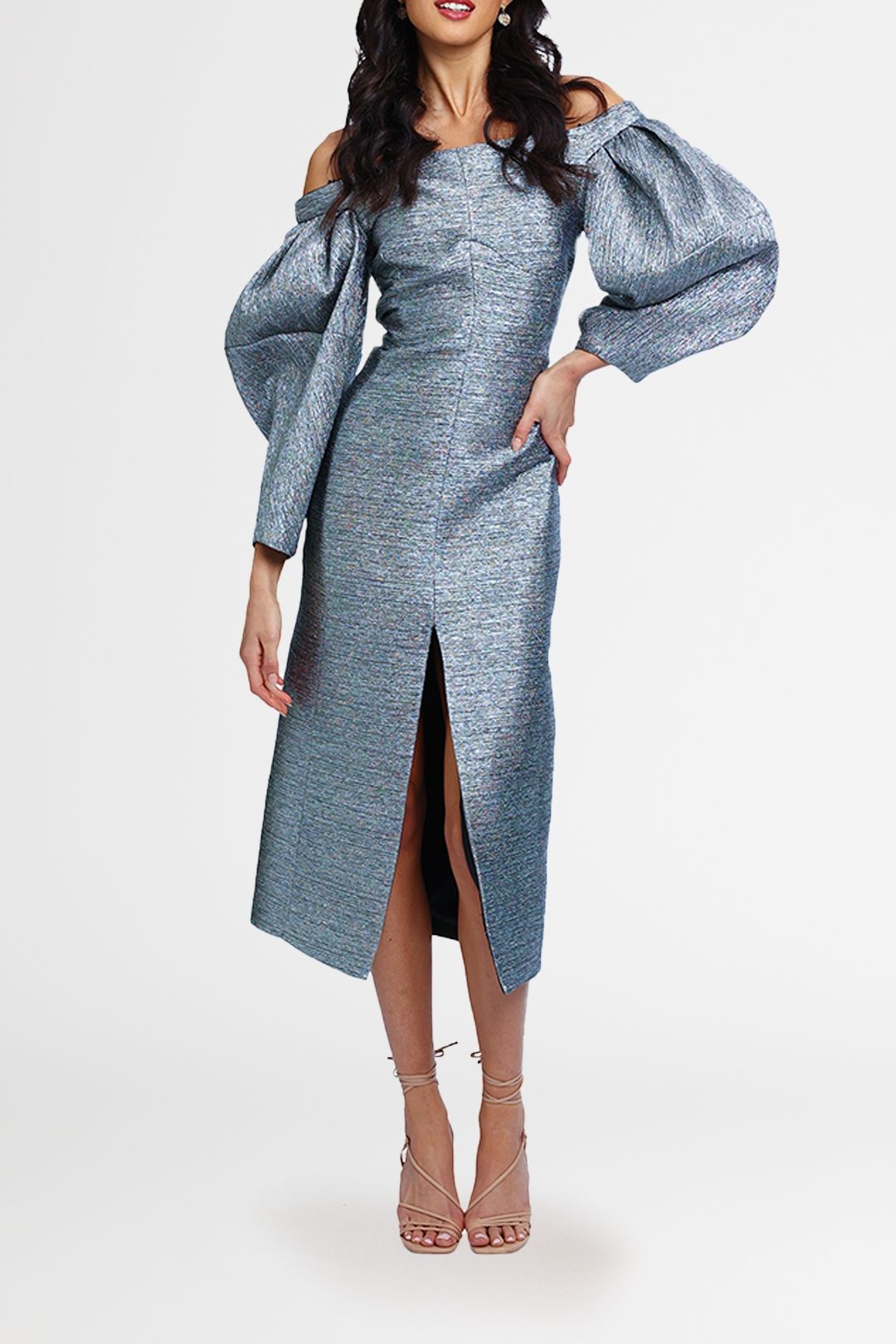 camilla and marc silver dress Camilla and Marc Grazia Midi Dress - SILVER