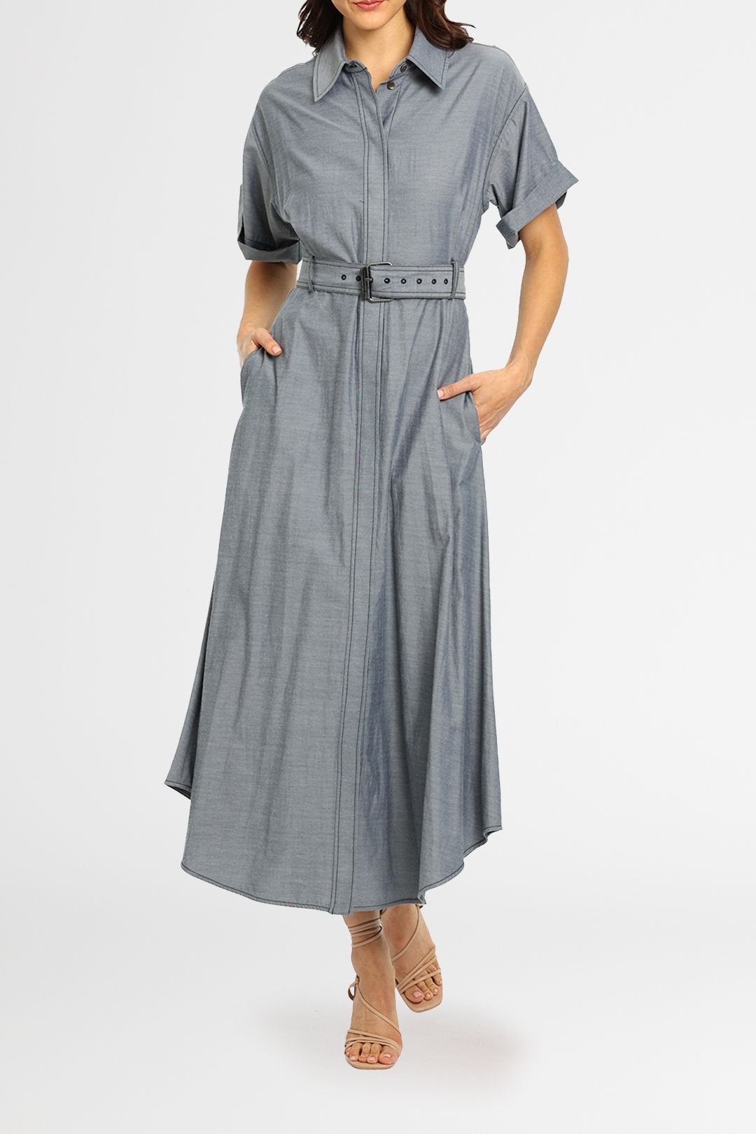 frederic asymmetric midi dress Frances Blue One Shoulder Dress RENTAL – Olivia Rubin