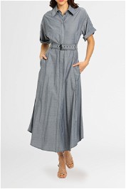Finke Midi Shirt Dress Grey Camilla and Marc flare