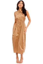 Camilla and Marc Opal Midi Dress Tan sleeveless
