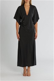 Camilla and Marc Sola Split Dress Charcoal Plunge