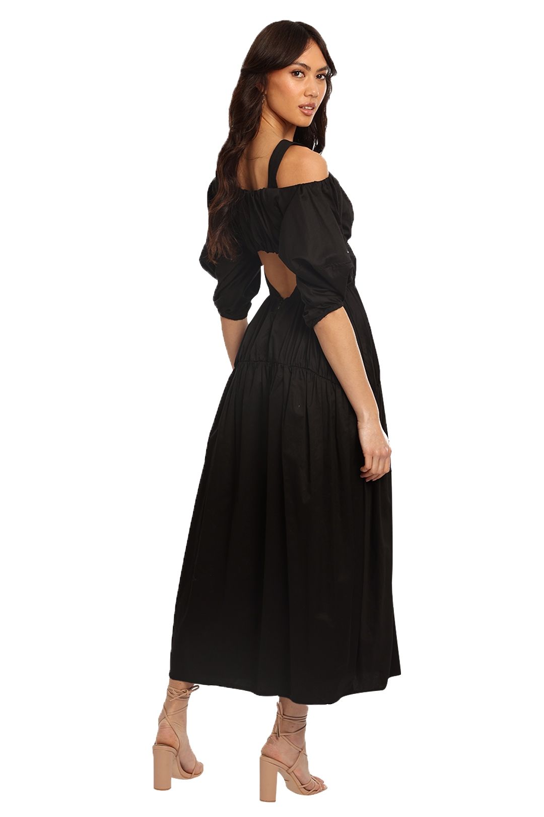 Rent Tori Gathered Midi Dress | Camilla & Marc | GlamCorner