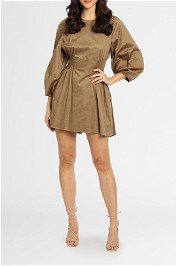 Willis Mini Dress in Brown Camilla and Marc shirred