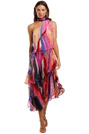 Camilla Asymmetrical Neck Tie Dress