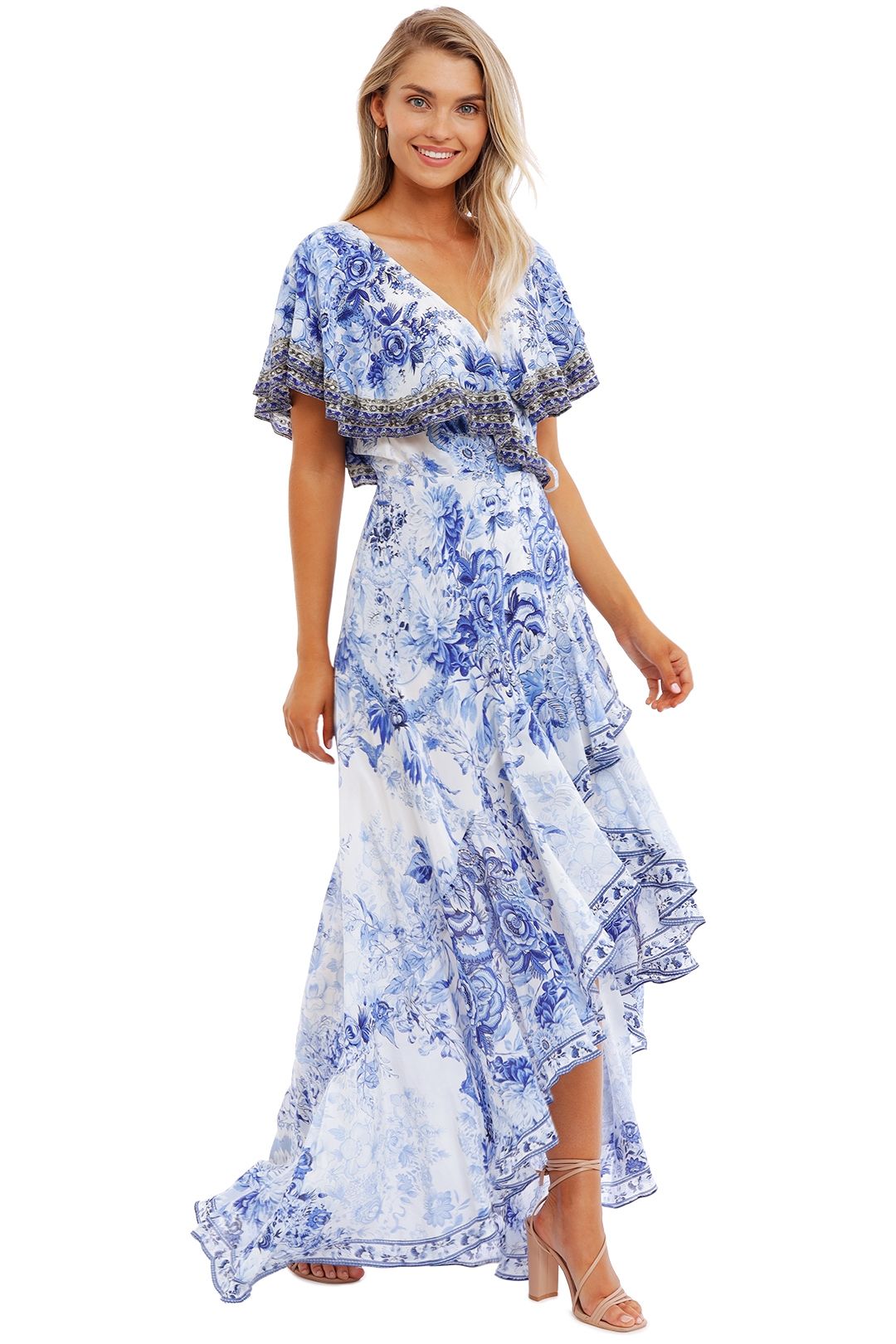 Camilla frill sleeve long dress hotsell