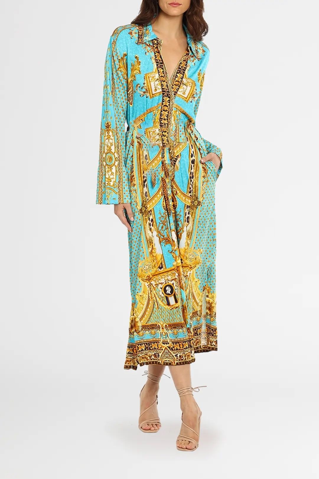 Camilla Jersey Shirt Dress Dripping In Decadence