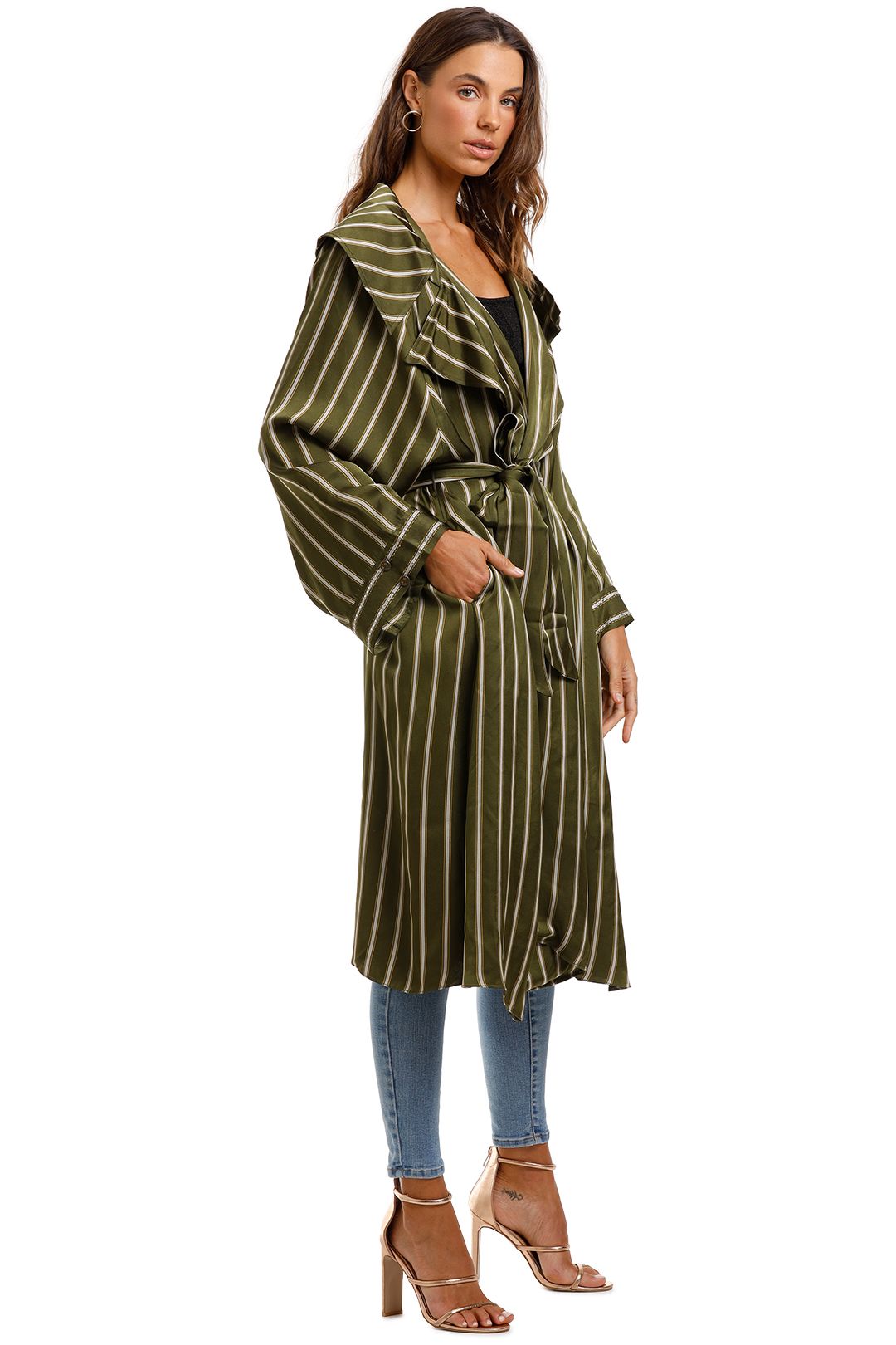 Camilla Loose Longline Trench Among The Gumtrees Green Coat