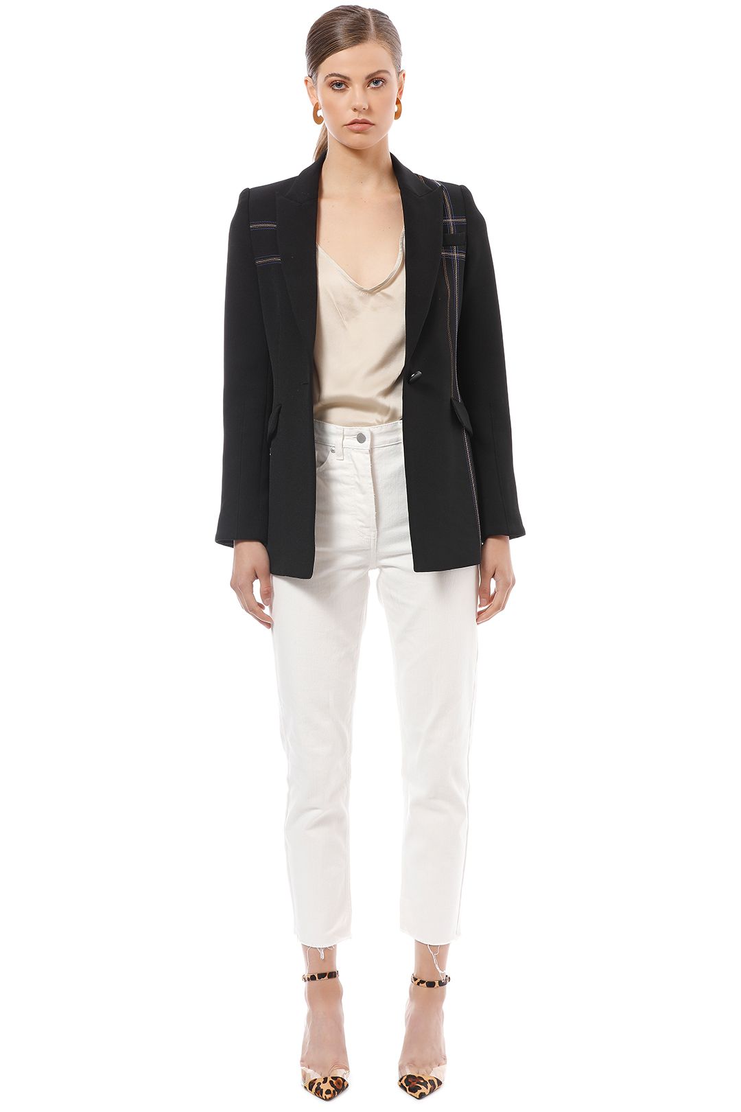 Camilla & Marc -- Carter Embroidered Jacket - Black -  Front