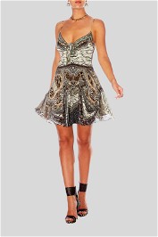 Camilla Multi The Bodyguard Short Dress with Tie Front