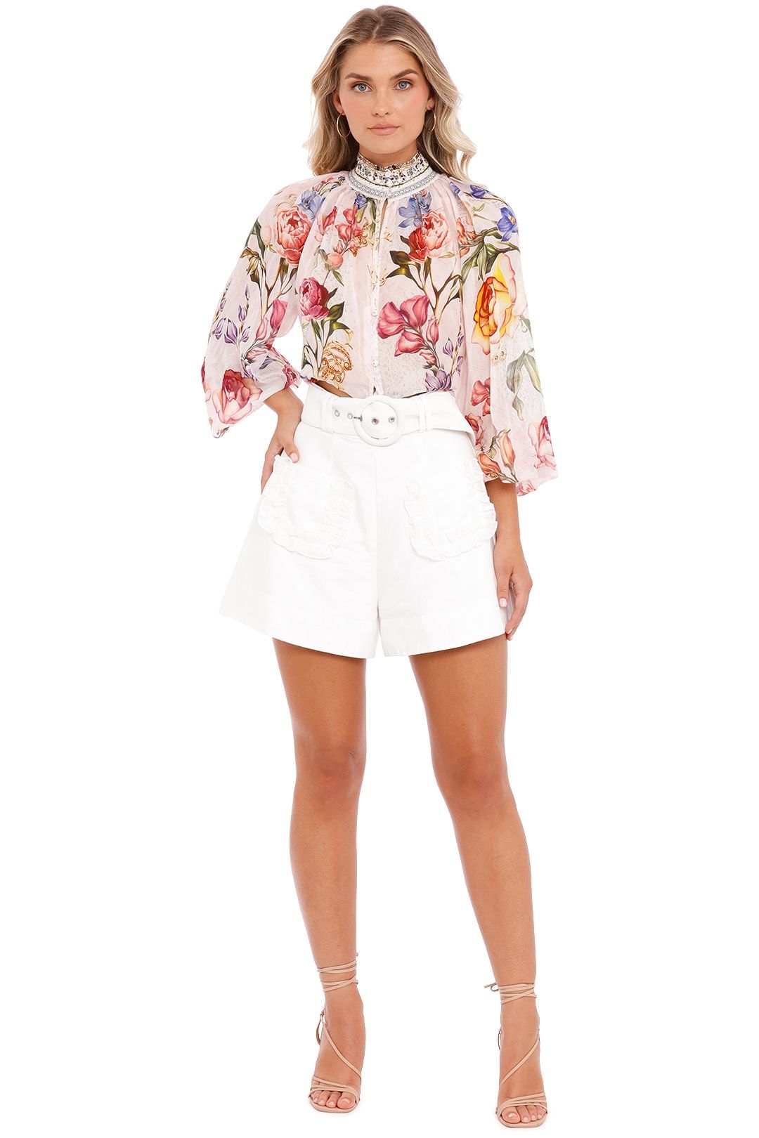 Camilla Raglan Button Up Shirt Sew In Love floral