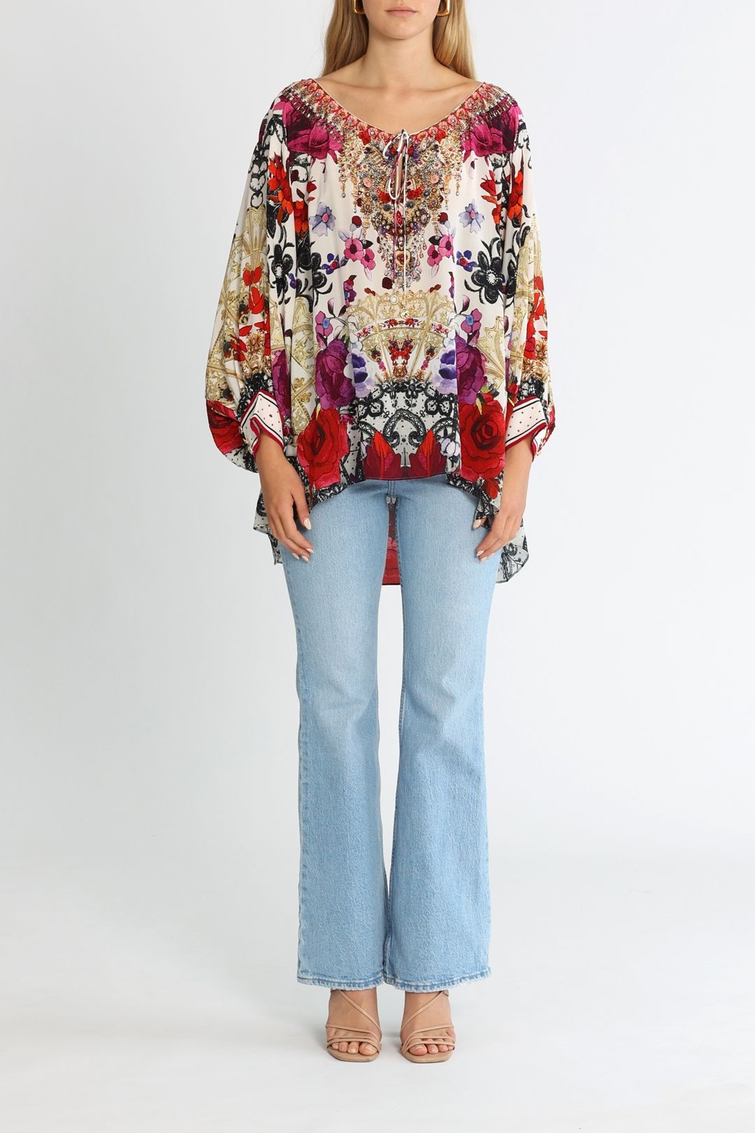 RAGLAN BLOUSE WITH SLEEVE RUFFLE ROMANTIC RITES