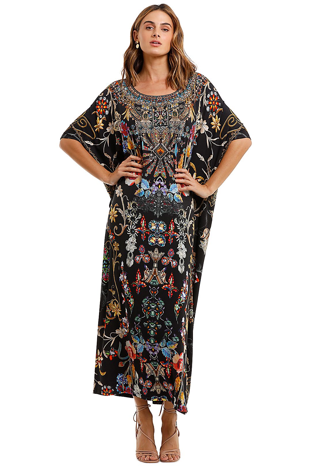 Camilla round neck kaftan sale outlet