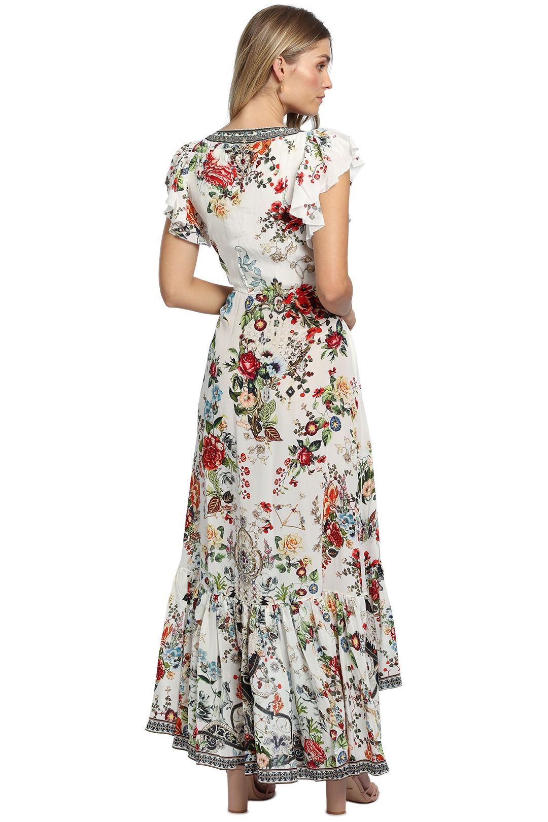 Garden ruffle best sale wrap dress