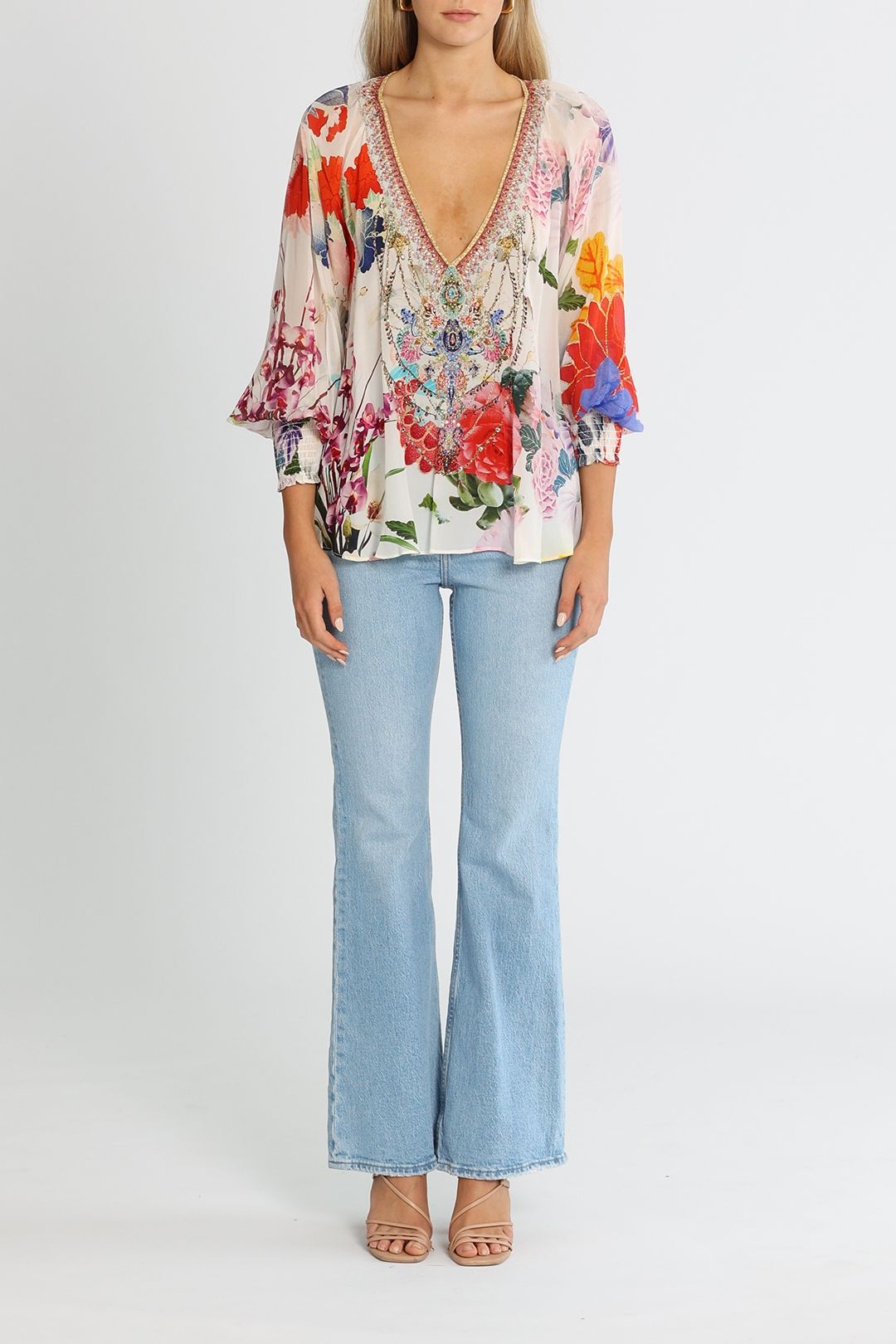 Camilla Shirred Cuff Blouse Memories Of A Garden