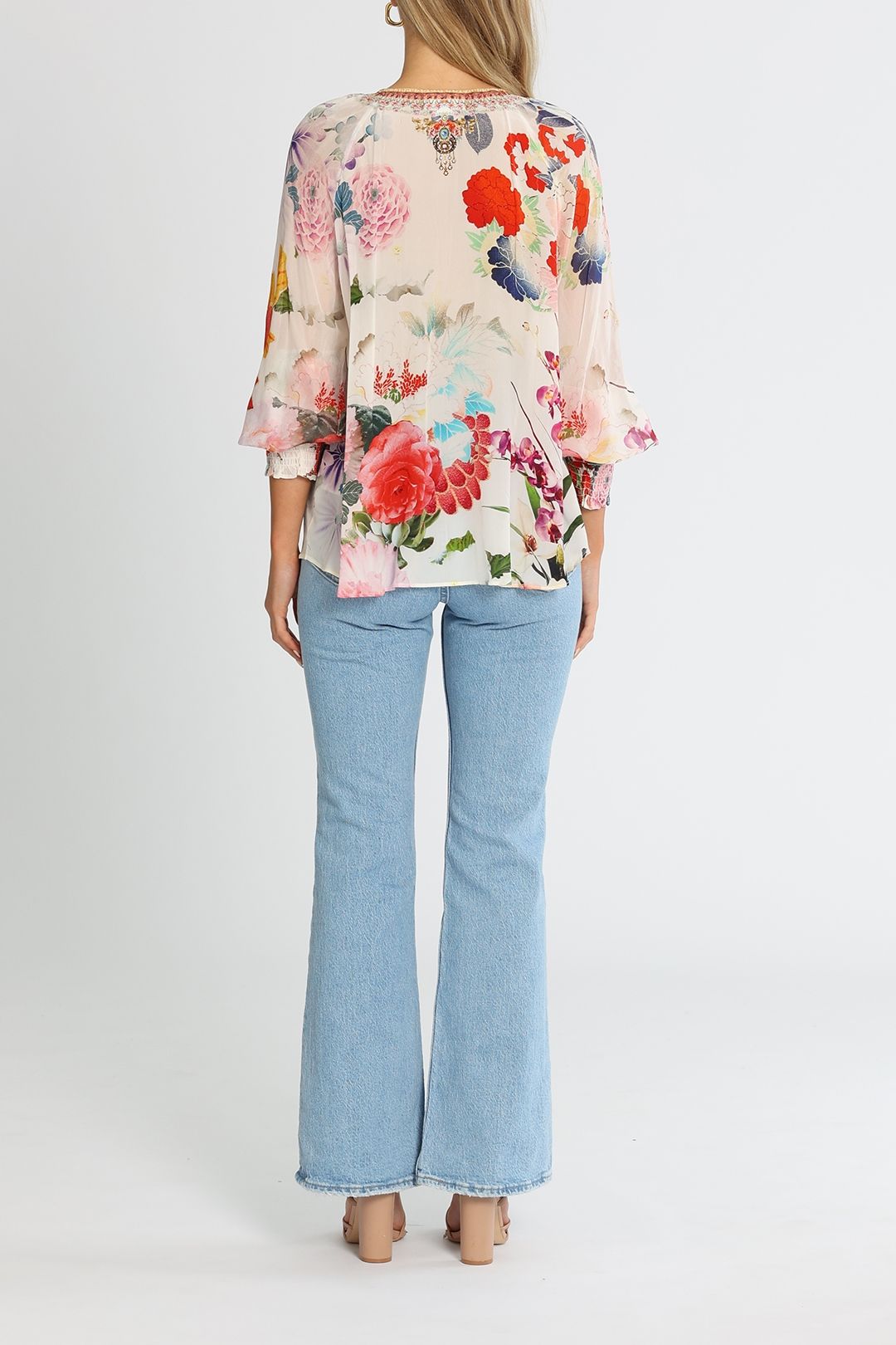Camilla Shirred Cuff Blouse Memories Of A Garden Relaxed Fit