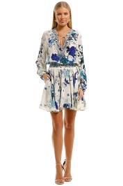 Camilla Shirred Relaxed Short Dress Floral Print
