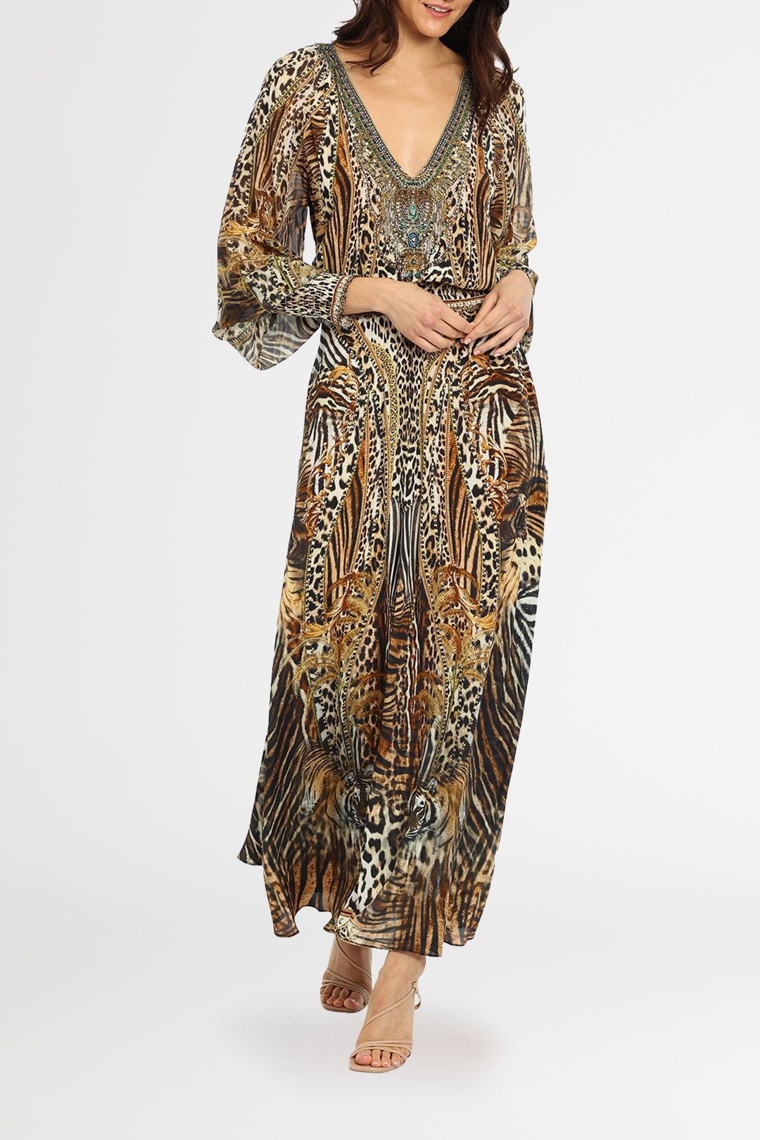 Hire Shirred Waist Dress in Berkeley St After Dark Camilla GlamCorner