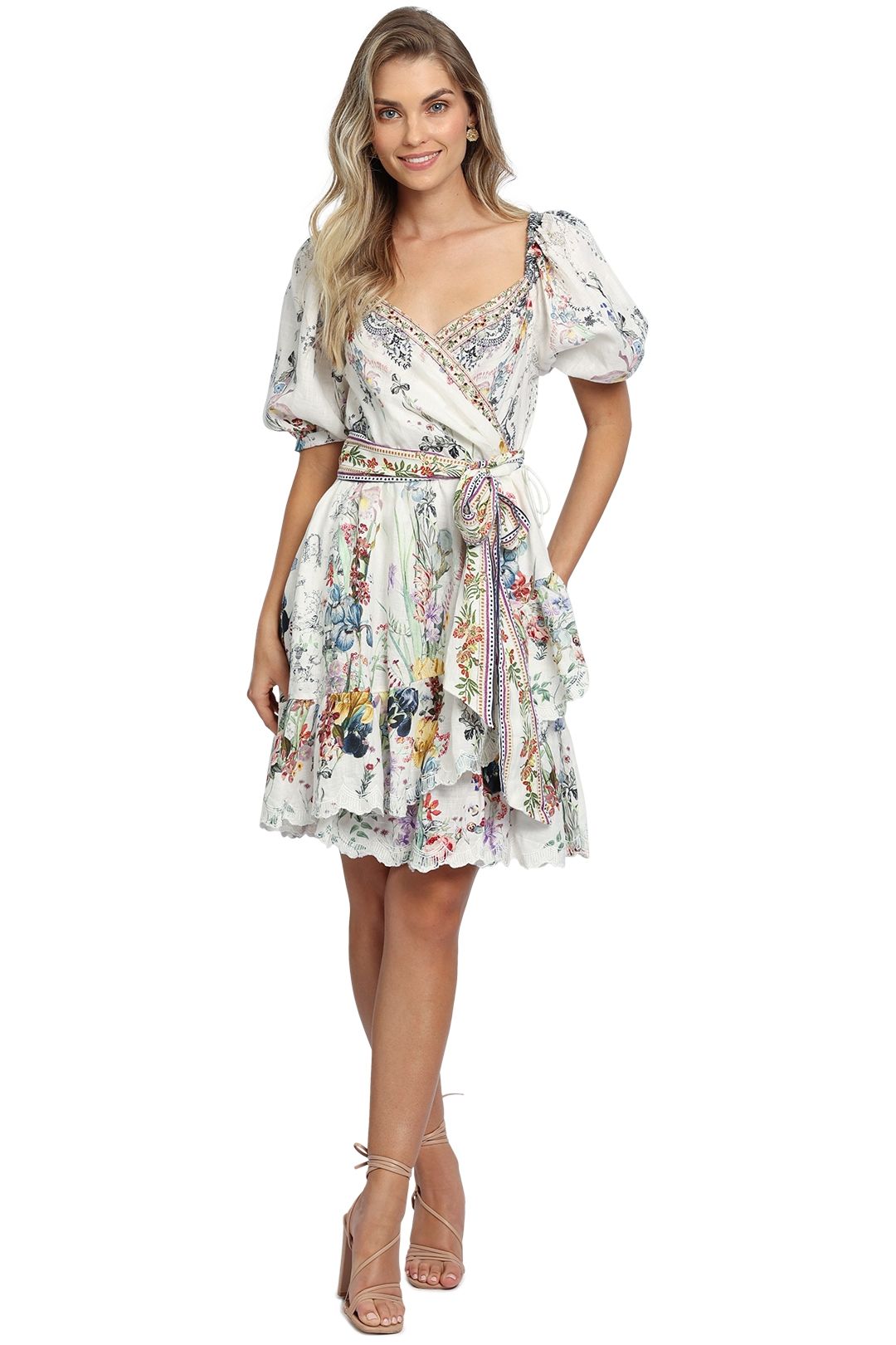 Corsage Plisse Mini Dress by Zimmermann for Rent