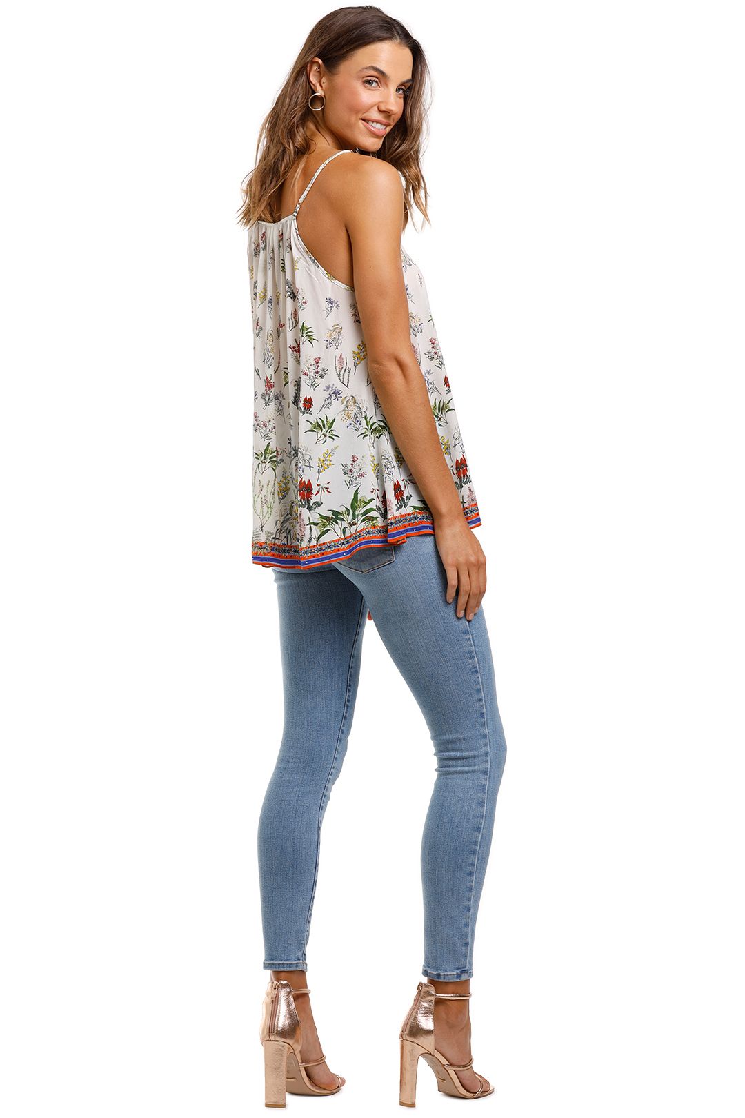 Camilla Strap Top With Tie Front Detail Boho Cami