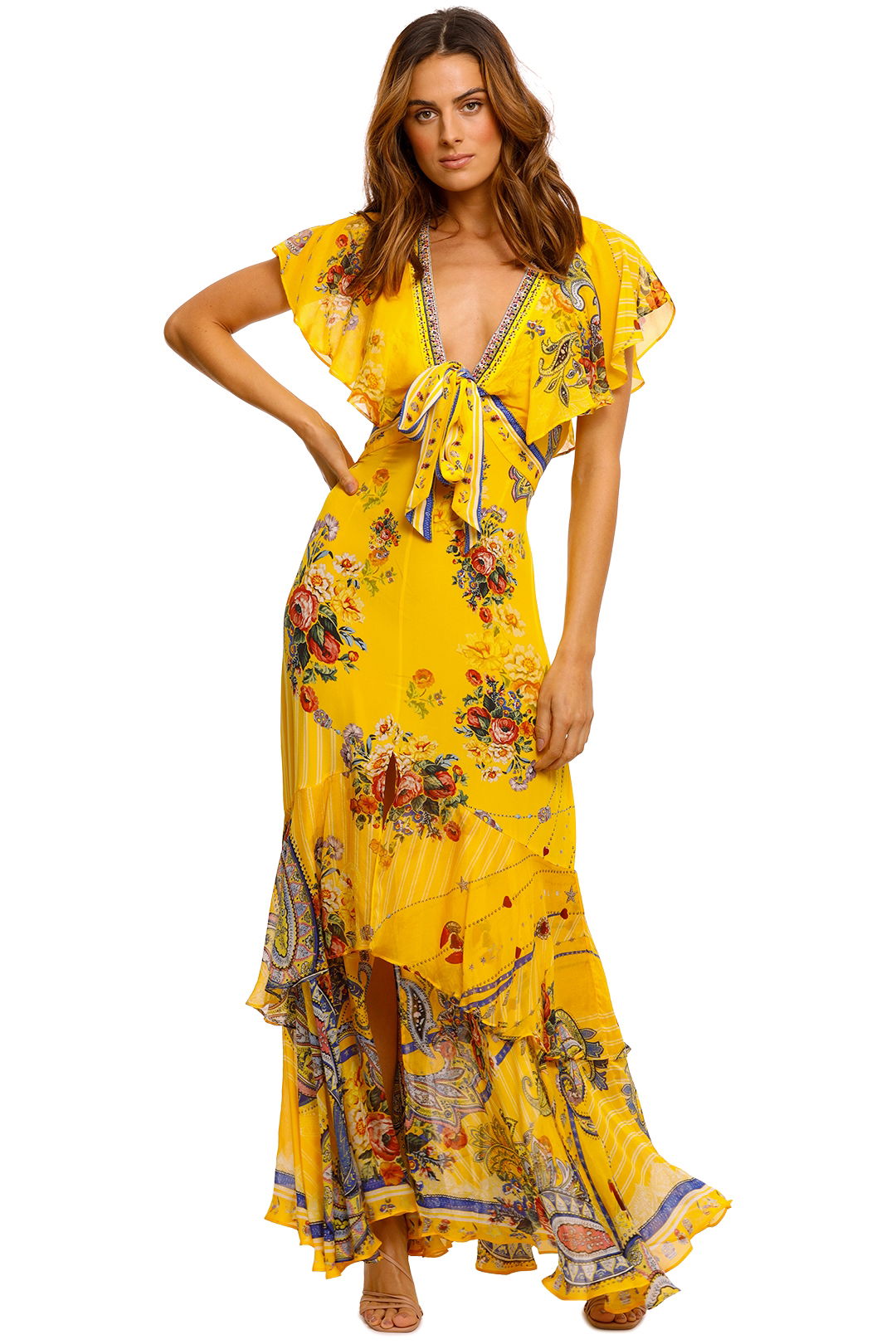 Camilla Tie Front Maxi With Split