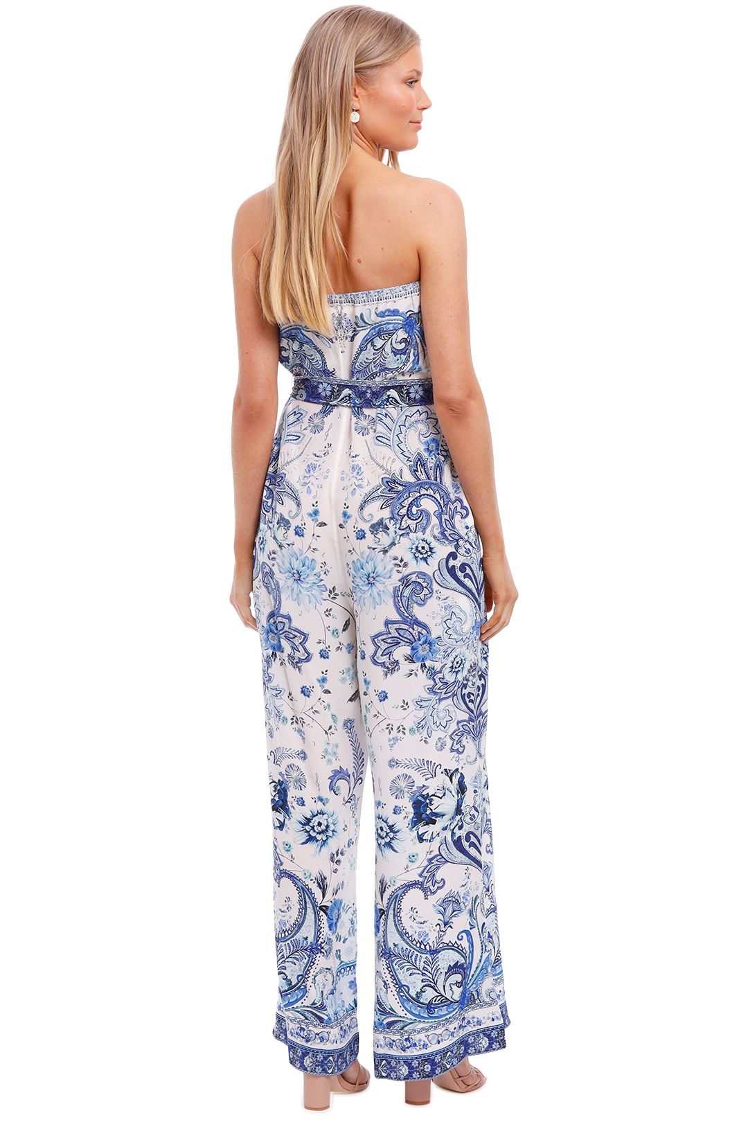 Hire Tie Waist Strapless Jumpsuit Camilla GlamCorner