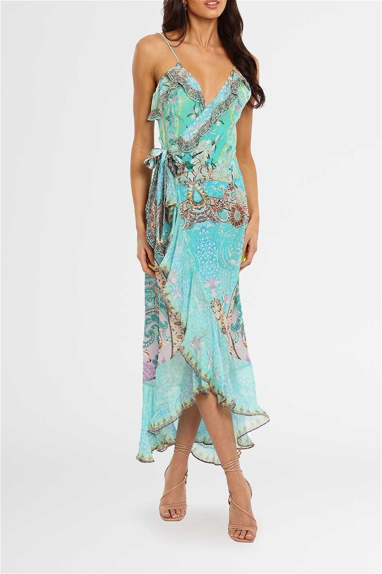 Hire Turn Back Time Wrap Dress | Camilla | GlamCorner