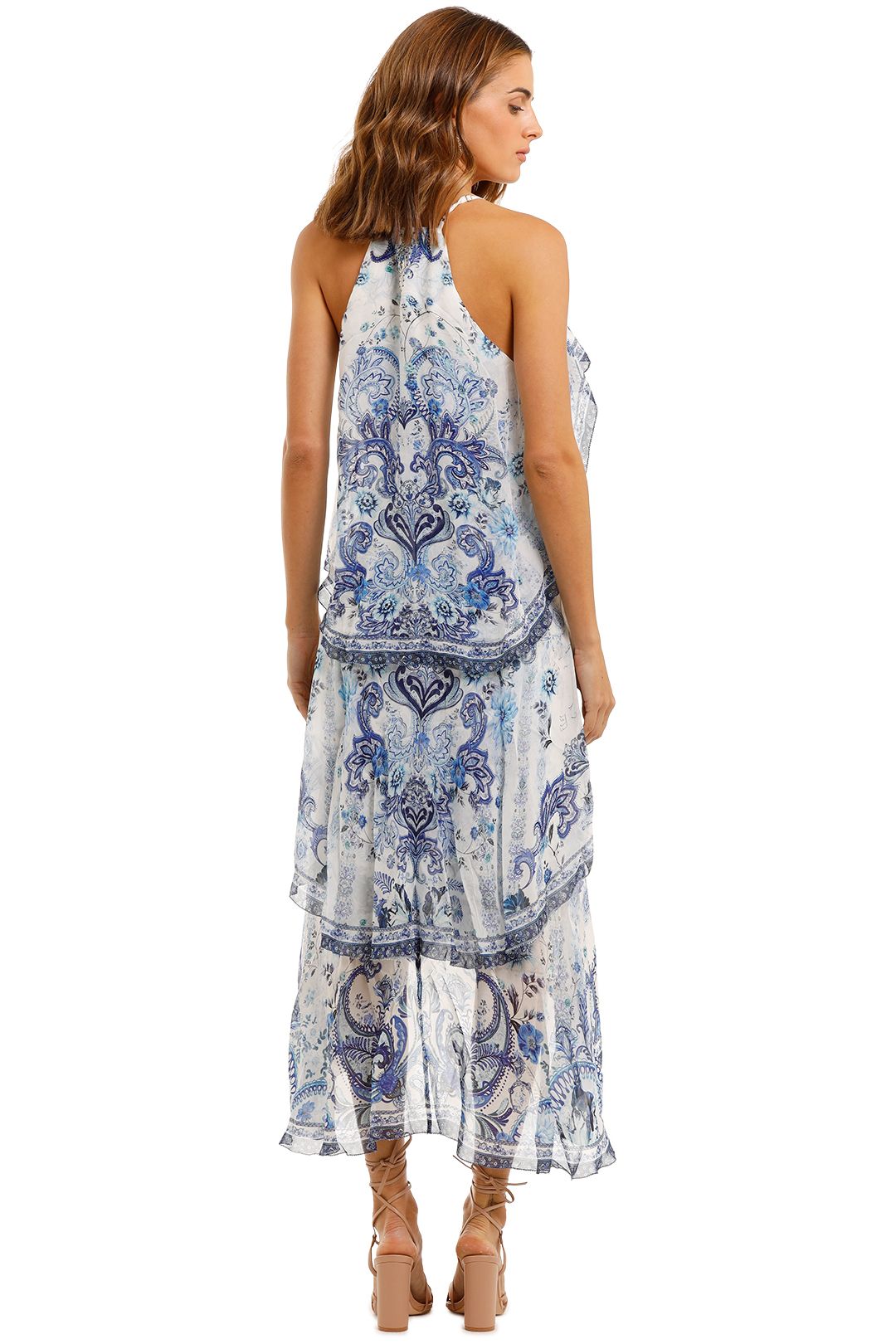 V Neck Fitted Dress With Ruffles