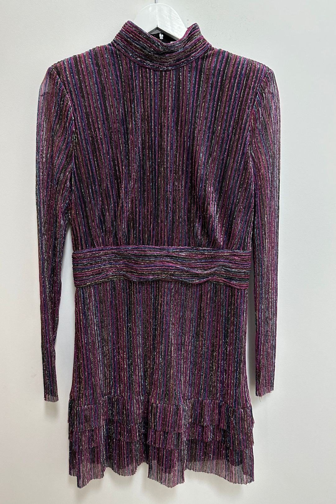 Rebecca Vallance Casey Lurex Mini Dress in Purple